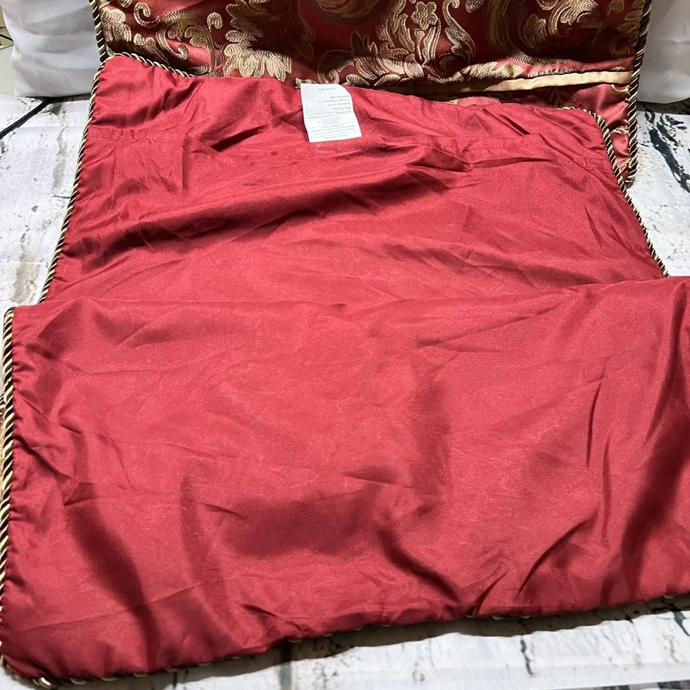 Red and Gold‎ Floral Tapestry King Size Shams
